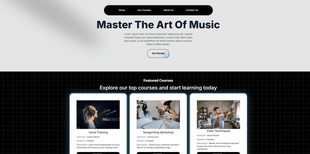 Animated Music Website